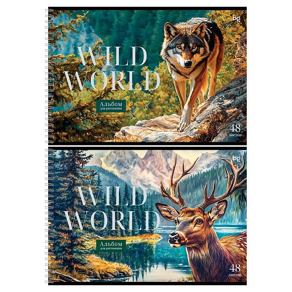 Альбом для рисования 48л., А4, на гребне BG "Дикая природа"