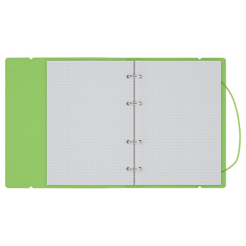 Тетрадь на кольцах А5, 120л., BG "Neon", пластиковая обложка, салатовый, с резинкой