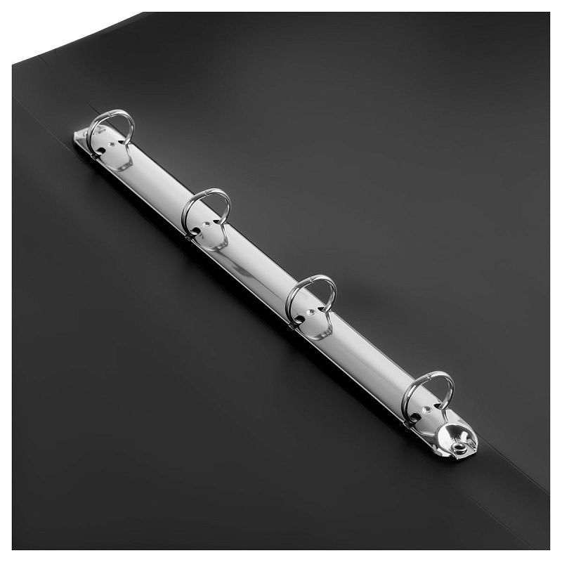 Папка на 4 кольцах OfficeSpace А3, 27мм, 800мкм, вертикальная, пластик, черная 