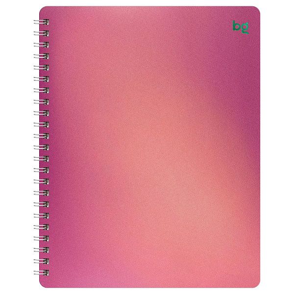 Тетрадь 48л. А5 клетка на гребне BG "Сияние", пластиковая обложка, розовый