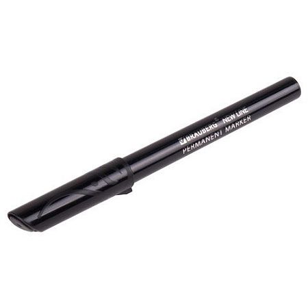 Маркер перманентный BRAUBERG NEW LINE, ЧЕРНЫЙ, круглый наконечник 2 мм, 152209 