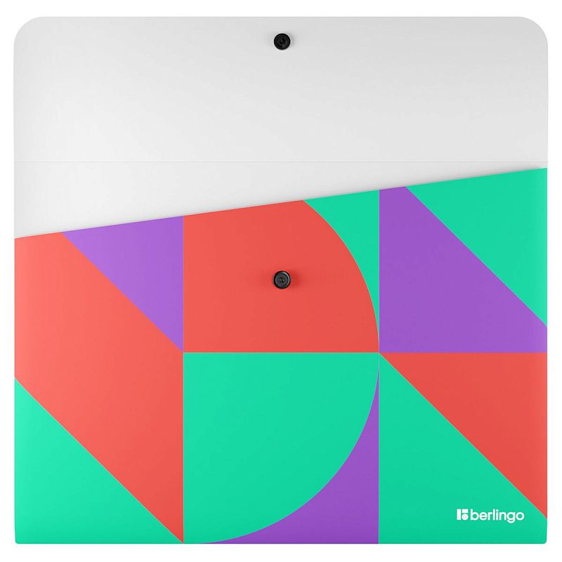 Папка-конверт на кнопке Berlingo "Neonometry", А4, 330мкм, с рисунком 