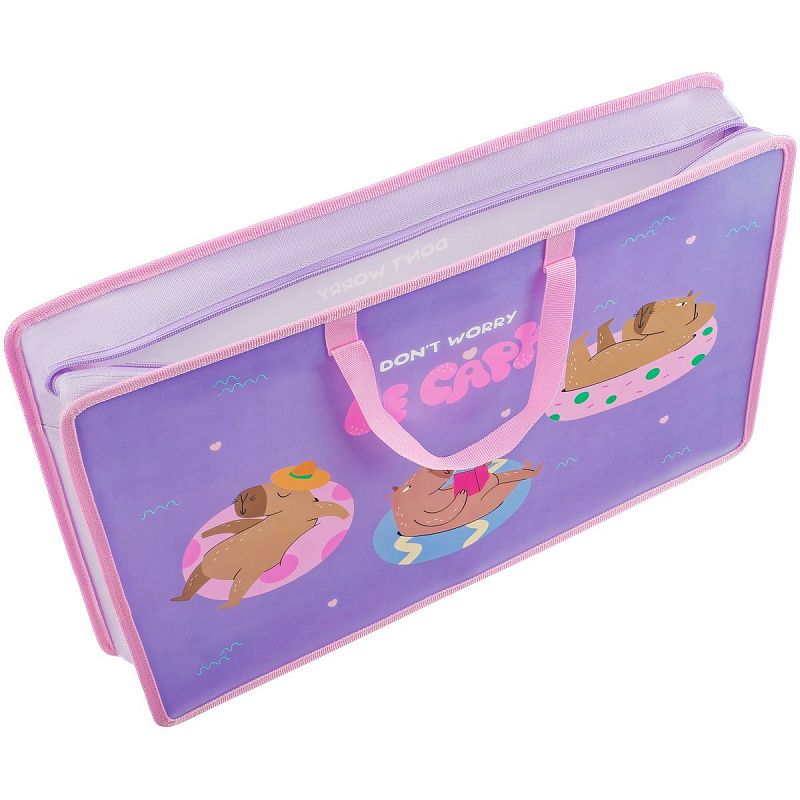 Папка для чертежей и рисунков А3 ArtSpace "Capybara", пластик, 85мм, на молнии 