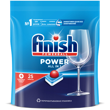 Таблетки для посудомоечной машины Finish Power "All in 1", 25шт. 