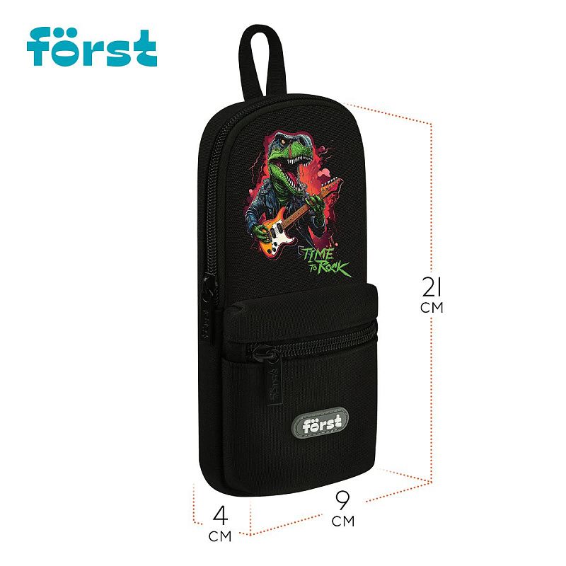 Пенал мягкий 1 отделение, 1 карман, 210*90*40 Först "Time to rock", текстиль 
