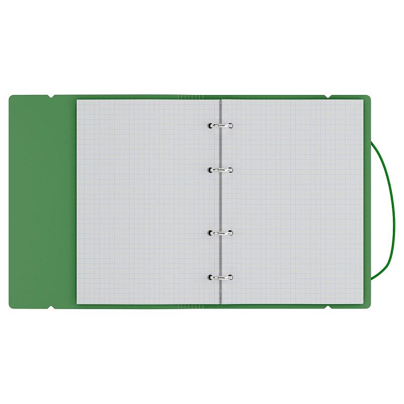 Тетрадь на кольцах А5, 120л., BG "Base", пластиковая обложка, зеленый, с резинкой