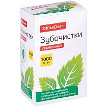 Зубочистки OfficeClean деревянные, в индивидуальной бумажной упаковке, 1000шт.