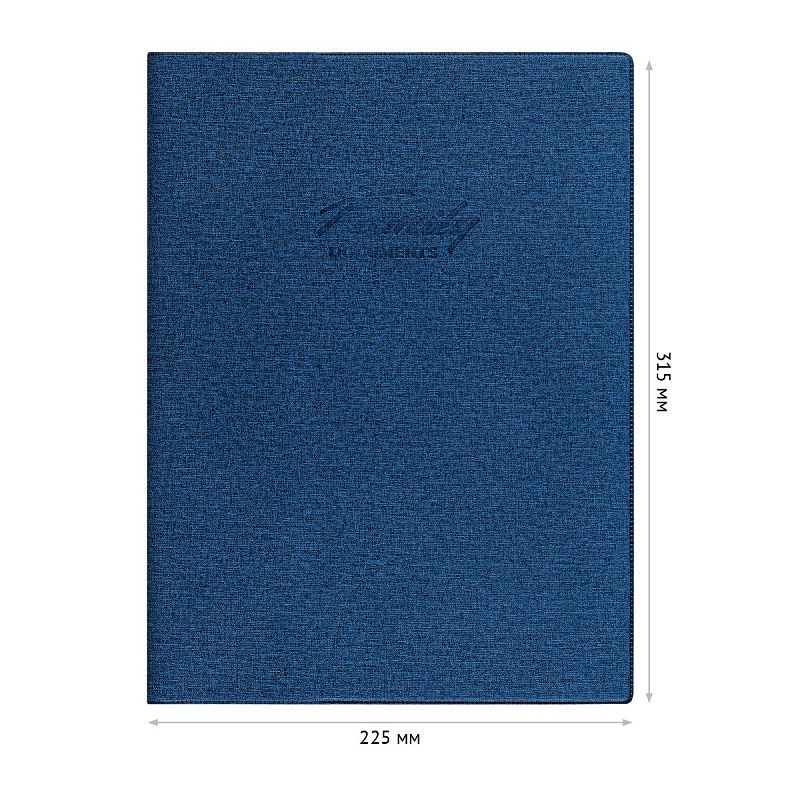 Папка для семейных документов А4, OfficeSpace, искусств. кожа, синяя, инд. упаковка, ШК 