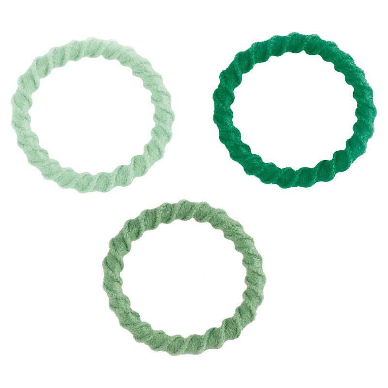 Резинки для волос MESHU, тонкие, зеленые ассорти, диаметр 2см, 90шт., пластиковый бокс