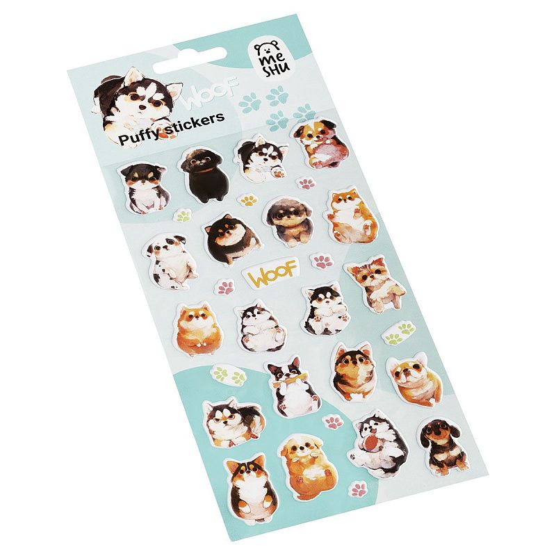 Наклейки объемные MESHU "Woof", 10*23см, инд. уп., европодвес