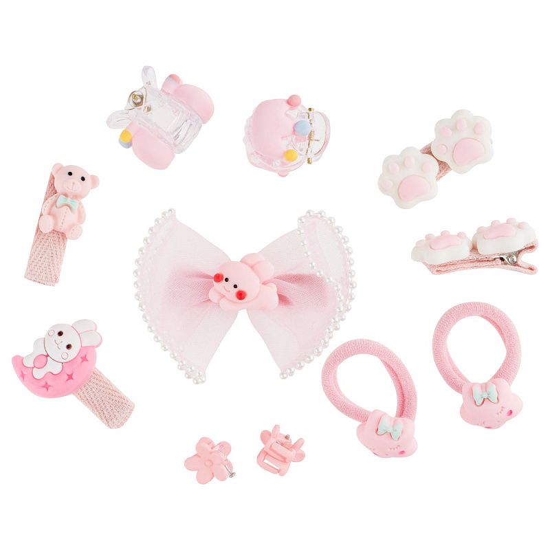 Набор аксессуаров для волос MESHU, светло-розовый, 11 предметов, картонный бокс