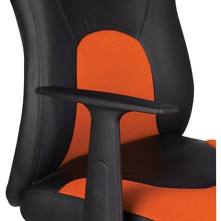Кресло игровое Helmi HL-S12 "Mini", экокожа/ткань, черная/оранжевая