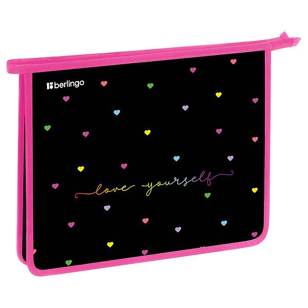 Папка для тетрадей 1 отделение, А5 Berlingo "Love Yourself", 240*205*40 мм, пластик, на молнии