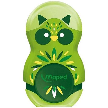 Точилка с ластиком MAPED "LOOPY Mini Cute", с контейнером, корпус ассорти, 049113 