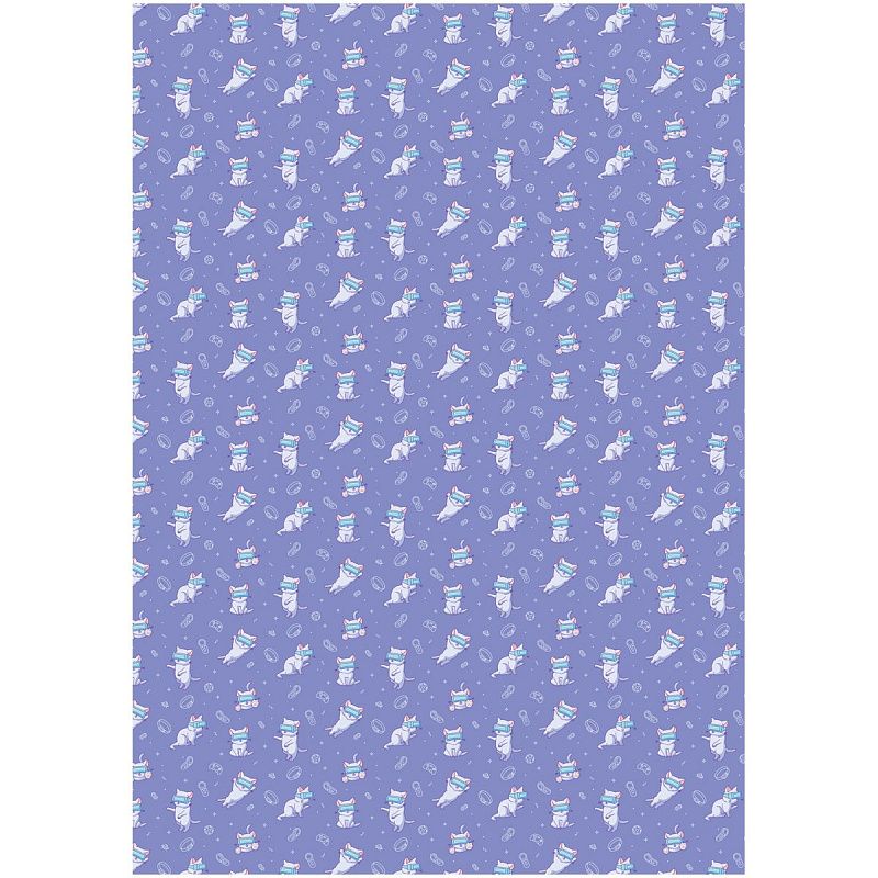 Упаковочная бумага глянц. 70*100см, MESHU "Виртуальный мир котов", 80г/м2