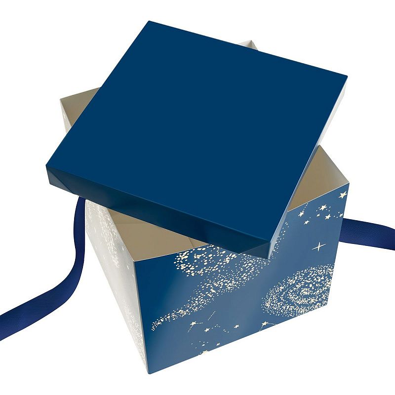 Коробка складная подарочная MESHU "Магия", (28*28*28см), с лентой, отд фольгой