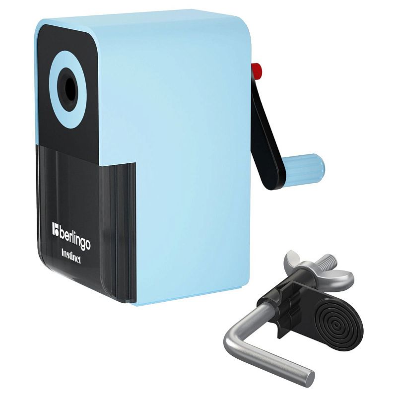 Точилка механическая Berlingo "Instinct", цвета в асс., пласт. корпус, инд. упаковка 