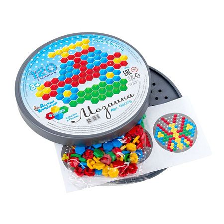Мозаика Десятое королевство, шестигранная 120 эл, d=20см, пласт. коробка 