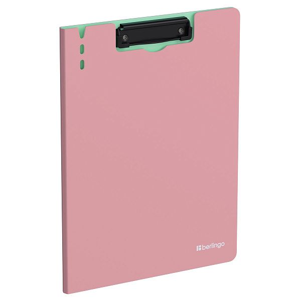 Папка-планшет с зажимом Berlingo "Haze" А4, пластик (полифом), 1800мкм, розовая
