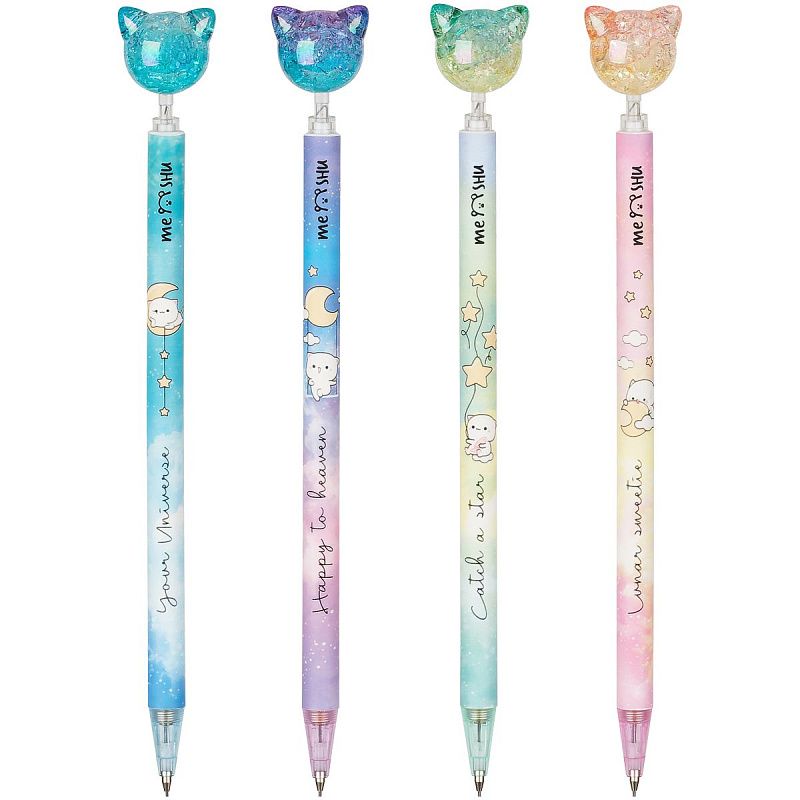 Карандаш механический MESHU "Cute Cats", печать на корпусе, 0,7мм, софт-тач, ассорти, с топпером 