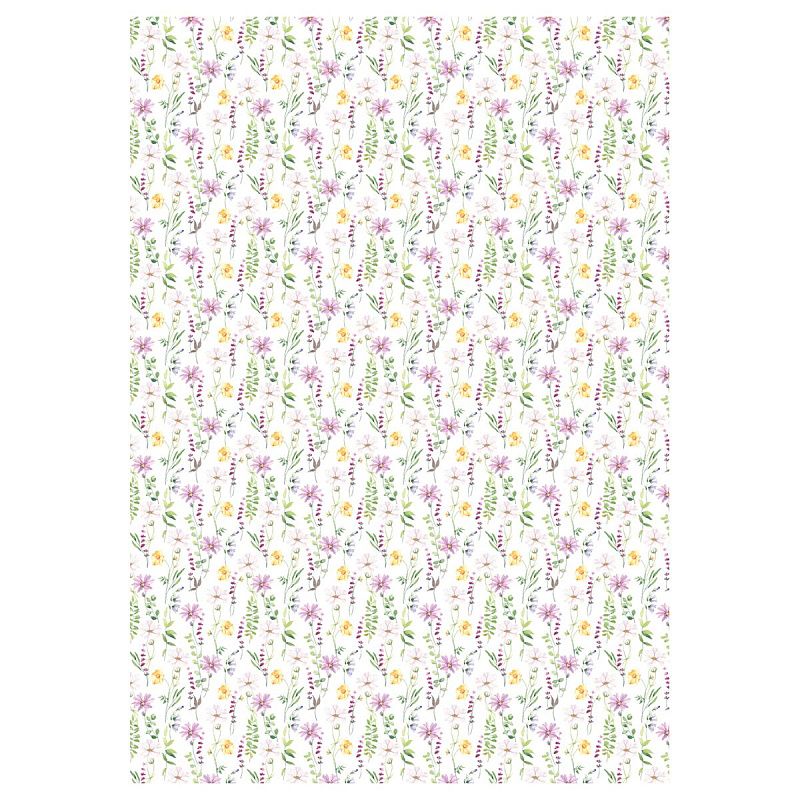 Упаковочная бумага глянц. 70*100см, MESHU "Bouquet", 80 г/м2, ассорти, 4 дизайна