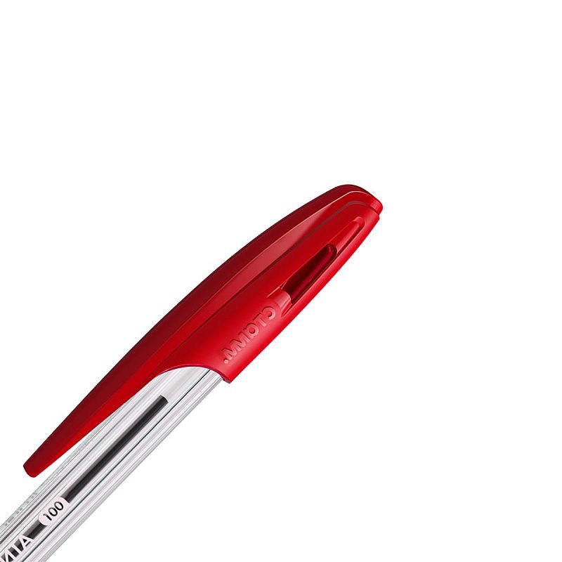 Ручка шариковая СТАММ "Орбита 100" красная, 0,7мм 