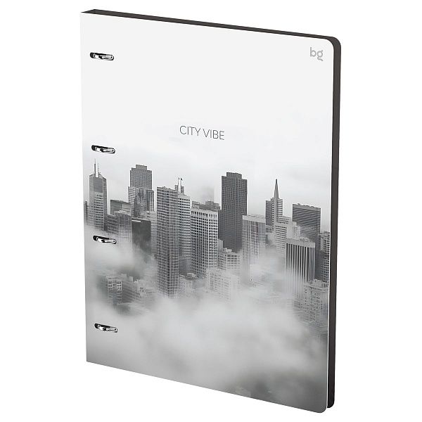 Тетрадь на кольцах А4, 120л., BG "City", картон, матовая ламинация