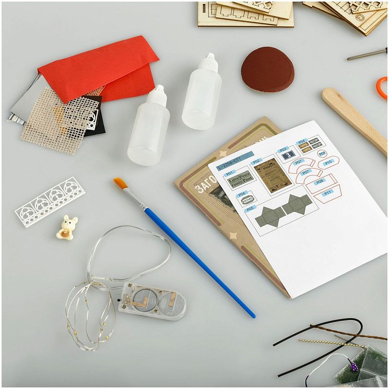 Сборная модель ТРИ СОВЫ, Румбокс "Загородная жизнь", 9*9*10,8см, картонная коробка