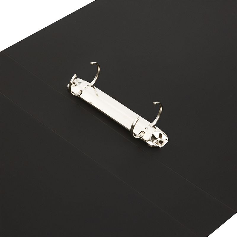 Папка на 2 кольцах СТАММ А4, 40мм, 500мкм, пластик, черная 