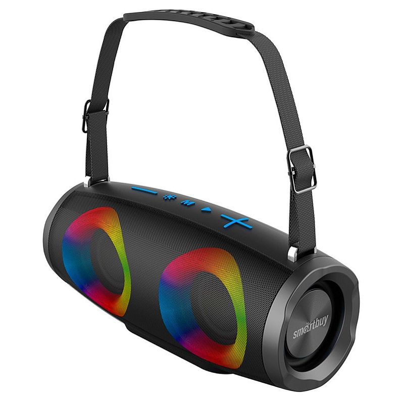 Колонка портативная Smartbuy BOOM JR, 16Вт, Bluetooth, MP3, FM-радио, подстветка, micro SD, черный