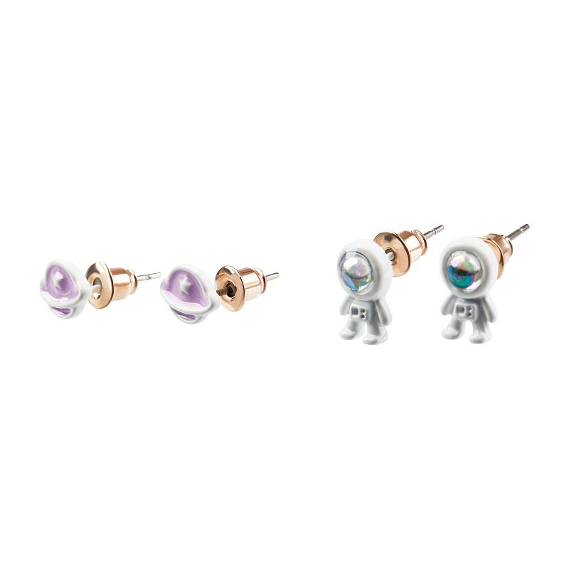Серьги MESHU "Space", бижутерия, 2 пары, европодвес