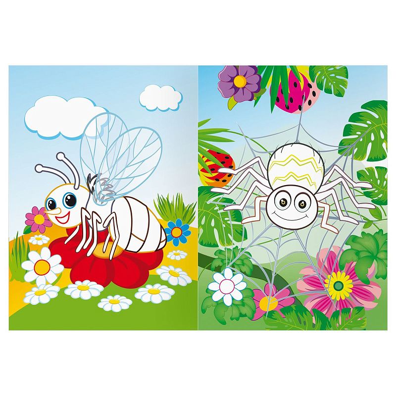 Раскраска А5 ТРИ СОВЫ "Мир насекомых", 8стр., цветной фон