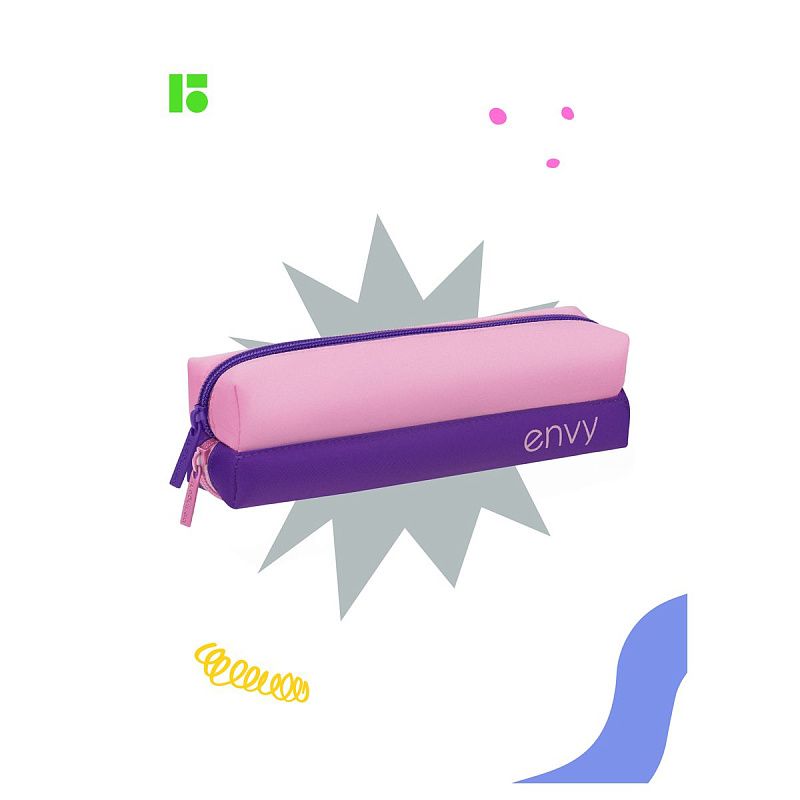 Пенал-косметичка 2 отделения, 205*50*55 Berlingo "Envy", розовый 