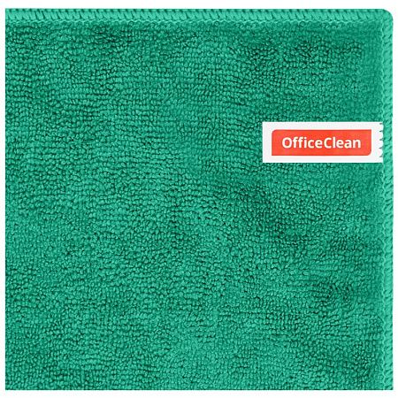 Тряпка для мытья пола OfficeClean "Премиум", зеленая, микрофибра, 50*60см, индивид. упаковка