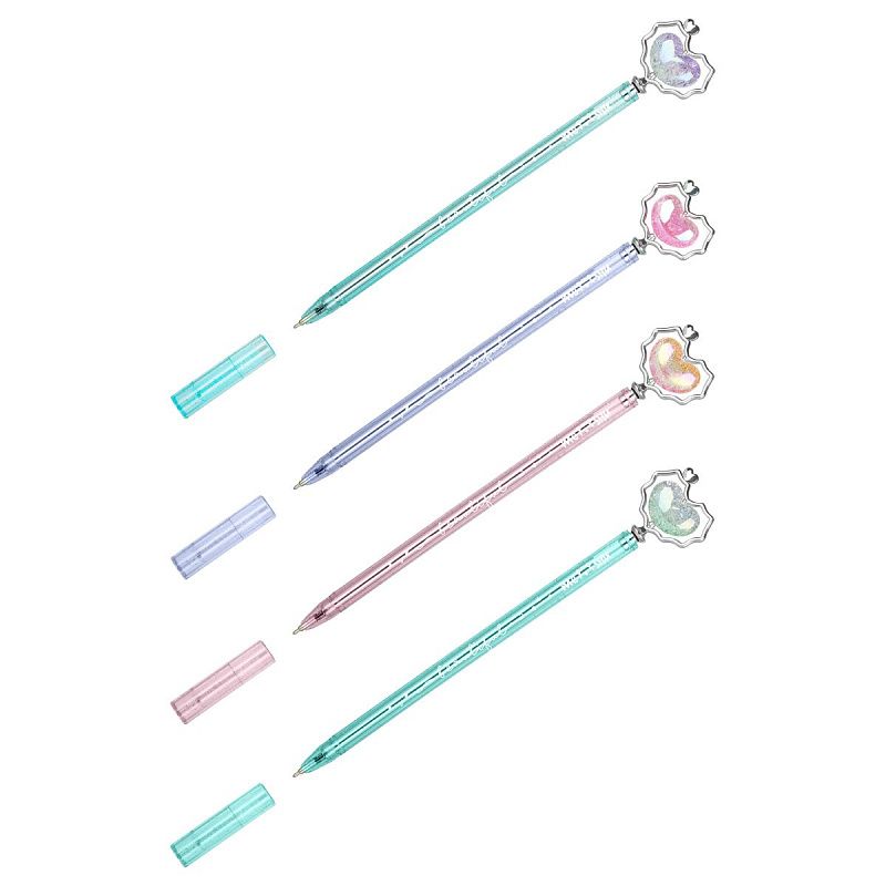 Ручка шариковая MESHU "Heart" синяя, 0,5мм, корпус ассорти