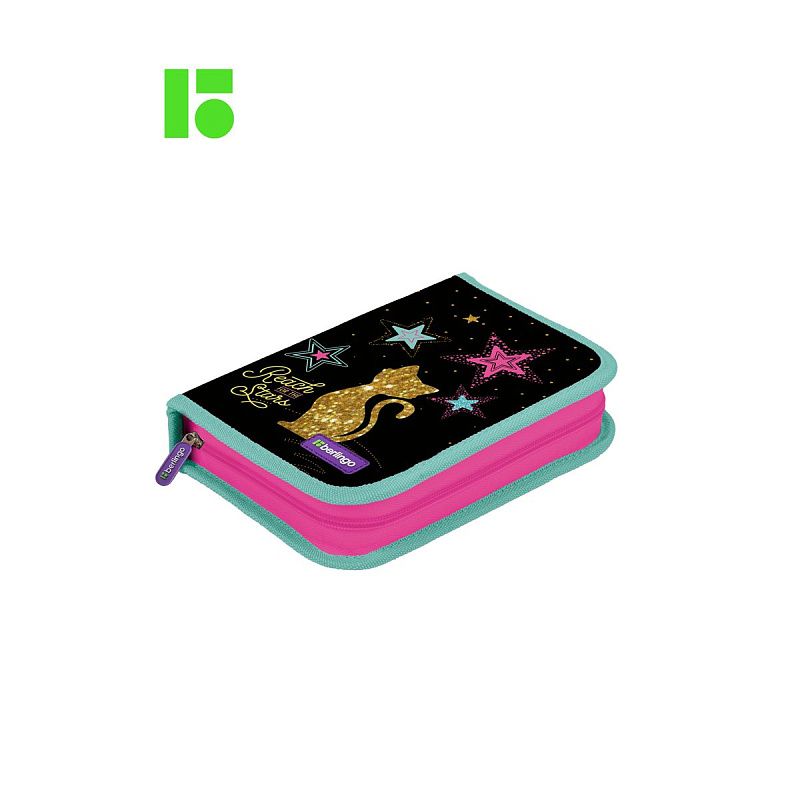 Пенал 1 отделение, 200*140*40 Berlingo "Star dream", 2 откидные секции, полиэстер 