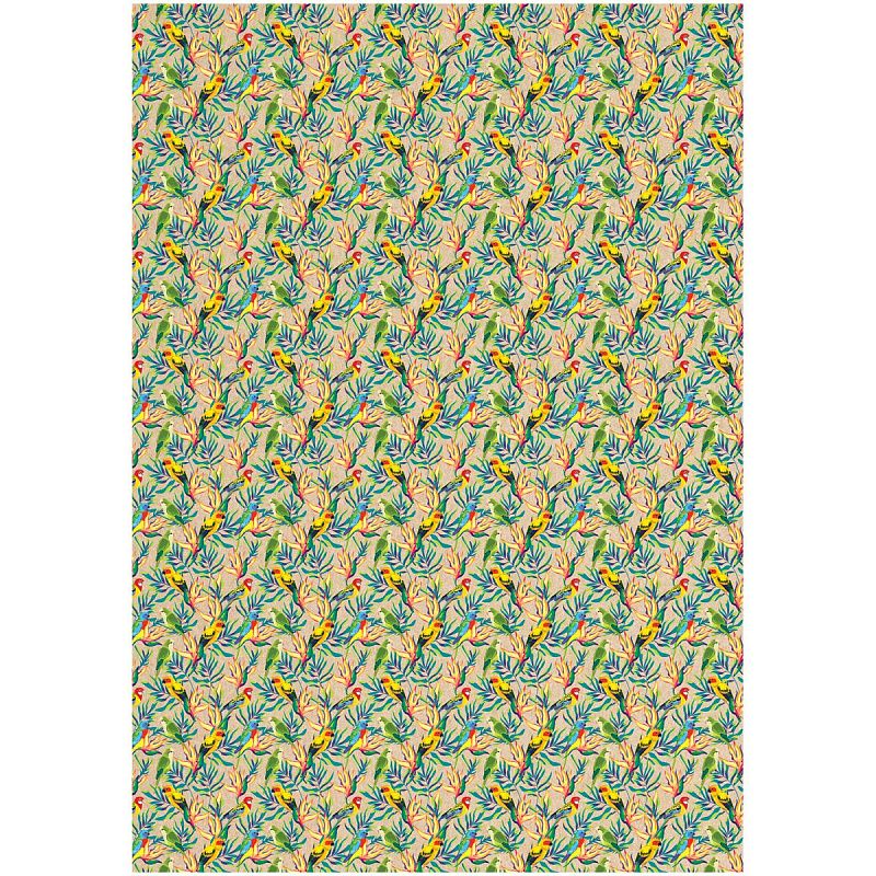 Упаковочная бумага крафт 70*100см, MESHU "Акварельные штрихи", 70г/м2, ассорти 5 дизайнов