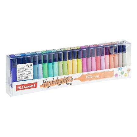 Набор текстовыделителей Luxor "Highlighter" 24цв., 1-4,5мм, чехол с европодвесом 