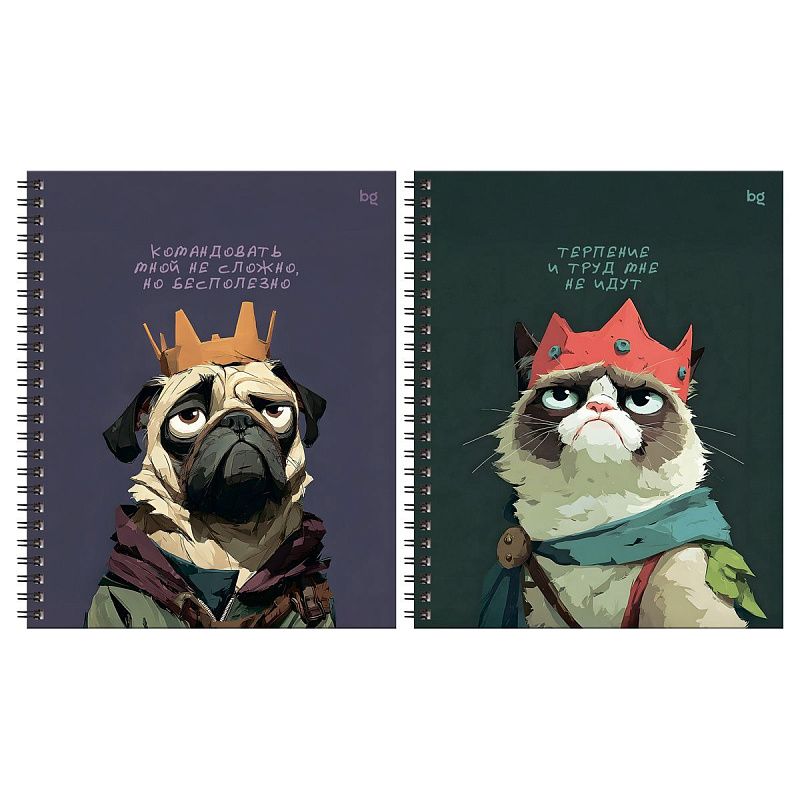 Тетрадь 80л., А5, клетка на гребне BG "Не царское дело", глянцевая ламинация, твердая обложка