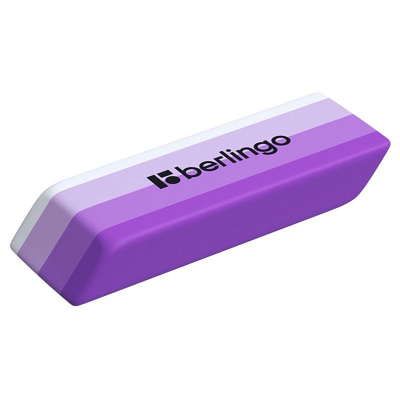 Ластик Berlingo "Stripes", прямоугольный, скошенный, термопласт. резина, цвета ассорти, 50*19*9мм 