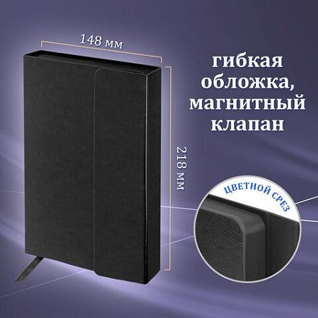 Ручка перьевая GALANT Versus, корпус золотистый, ежедневник недатированный А5 черный, пакет, 880906 