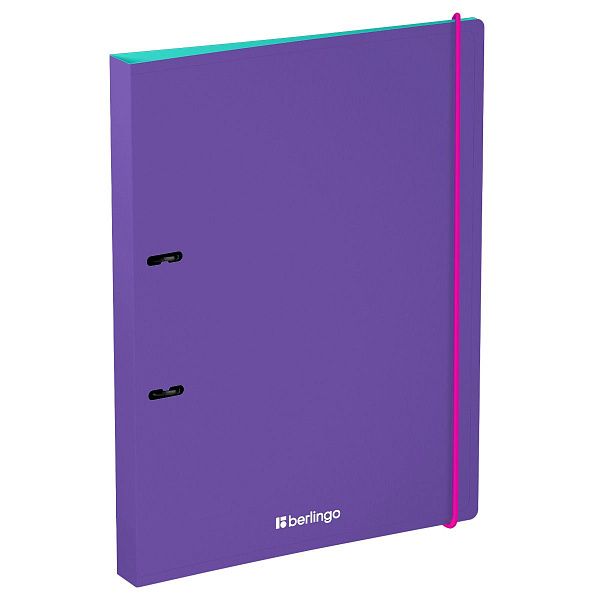 Папка на 2 кольцах Berlingo "Raze" А4, 24мм, 600мкм, D-кольца, с внутр. карманом, фиолетовая, софт-тач