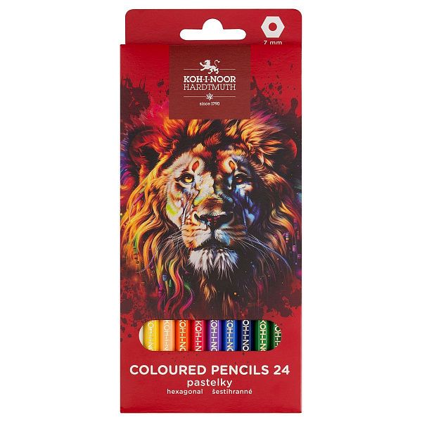 Карандаши цветные Koh-I-Noor "RED LION", 24цв, картон.упак. с подвесом