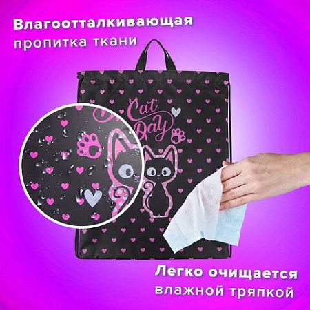 Мешок для обуви BRAUBERG KIDS, с петлей, 42х34 см, "Amazed cat", 271629 