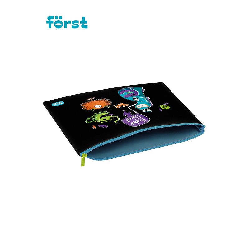 УЦЕНКА - Папка текстильная А4 Först "Monster party", 335*245мм, 1 отделение, полиэстер (осн 352136) 