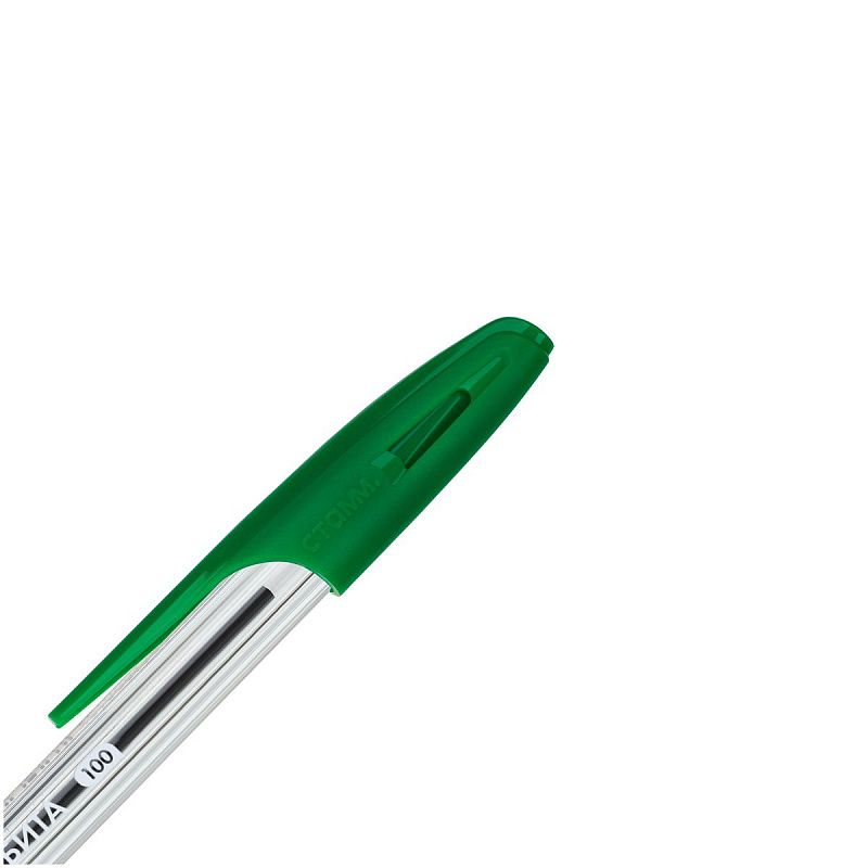 Ручка шариковая СТАММ "Орбита 100" зеленая, 0,7мм 