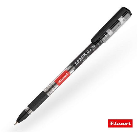 Ручка шариковая Luxor "Spark" черная, 0,7мм, грип 