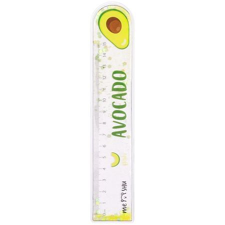Линейка 15см MESHU "Avocado" ПВХ с блестками, гибкая, ассорти, европодвес 