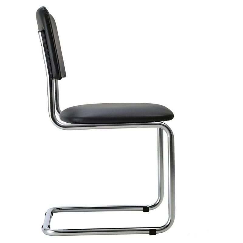 УЦЕНКА-Стул Helmi HL-F07 "Sylwia", каркас металл хром, экокожа, черный, BOX4