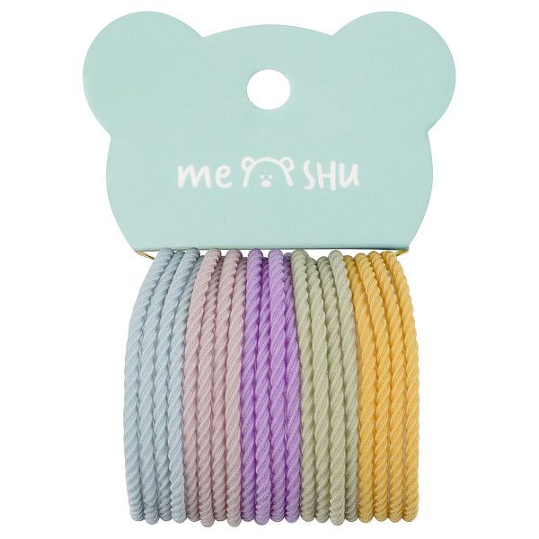 Резинки для волос MESHU,  пастельные ассорти, 20шт., европодвес